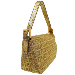 Fendi Handbag Zucchino Leather Bag Shoulder Brown